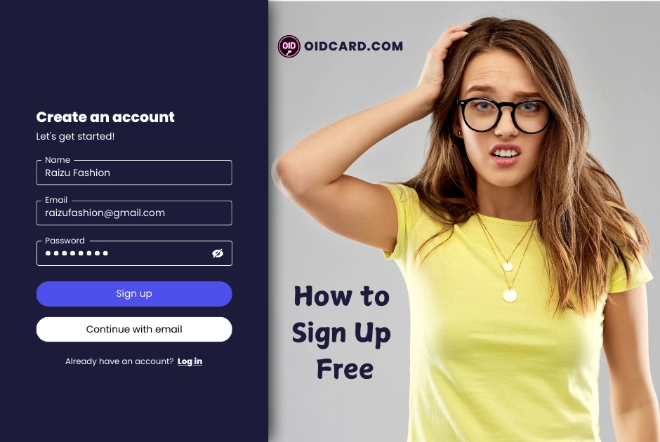 How to sign up free on oidcard